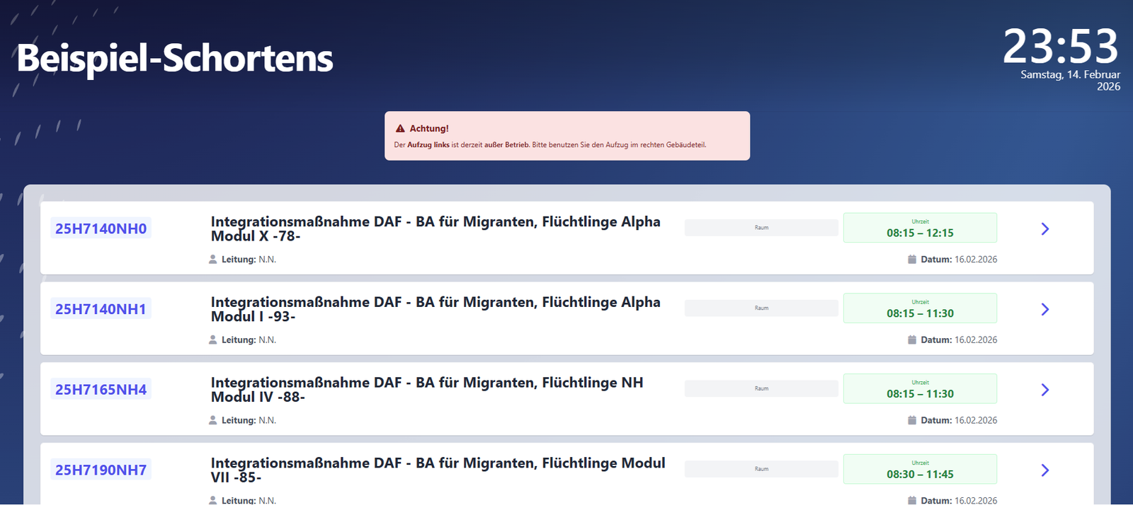 Flexi-Info-Points Terminal Ansicht