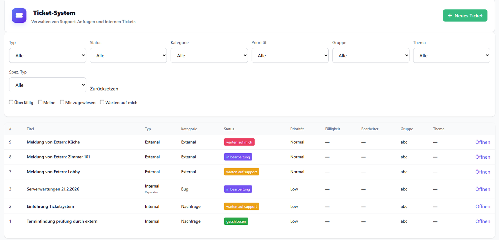 Flexi-Ticket Übersicht